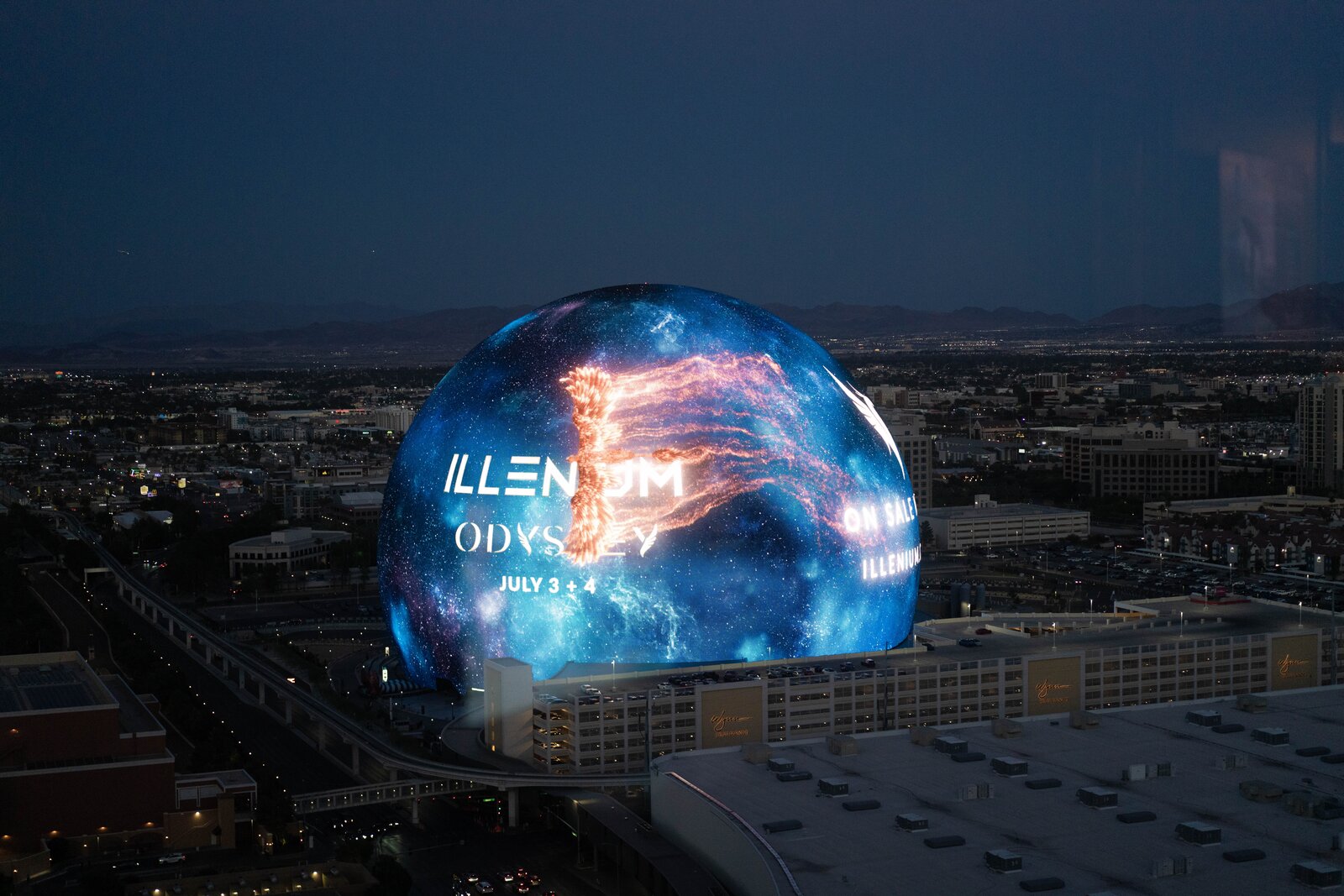 The MSG Sphere, advertising ELLEN